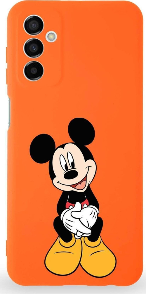 Samsung Galaxy M23 Uyumlu Lansman Kılıf Altı Kapalı Içi Kadife Mickey Mouse-A Tasarımlı Kapak