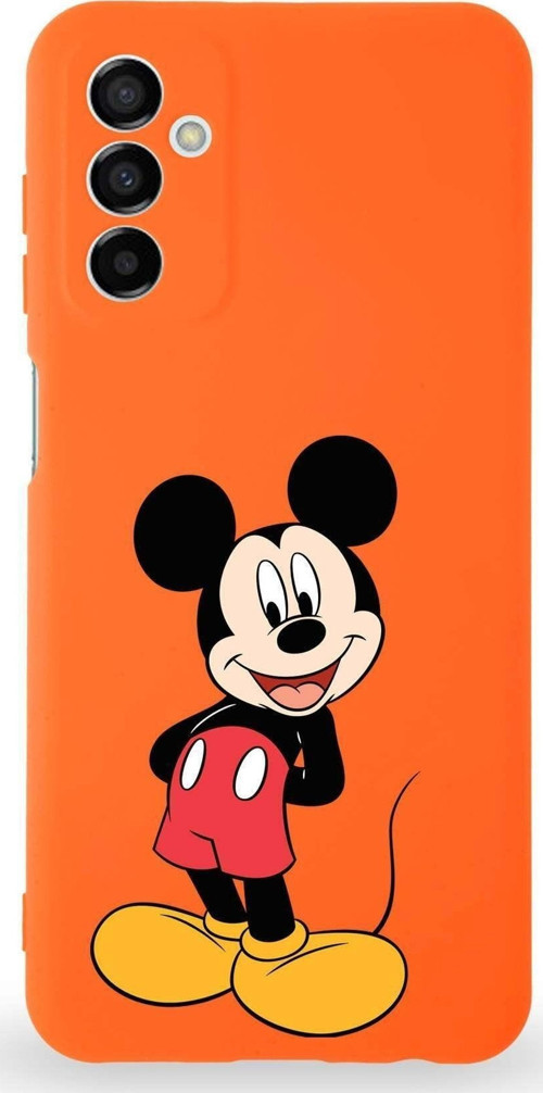 Samsung Galaxy M23 Uyumlu Lansman Kılıf Altı Kapalı Içi Kadife Mickey Mouse-B Tasarımlı Kapak
