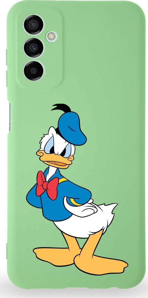 Samsung Galaxy A04S Uyumlu Lansman Kılıf Altı Kapalı Içi Kadife Donald Duck-D Tasarımlı Kapak