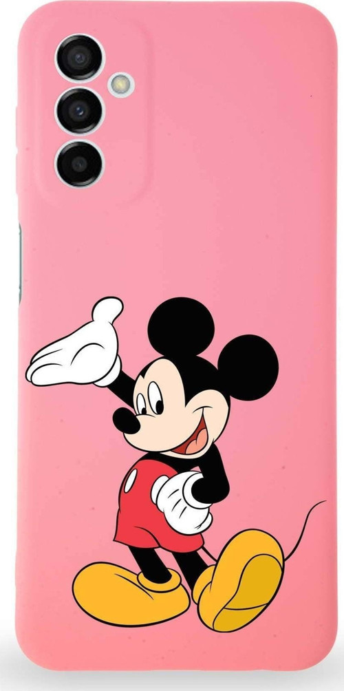 Samsung Galaxy A04S Uyumlu Lansman Kılıf Altı Kapalı Içi Kadife Mickey Mouse-C Tasarımlı Kapak