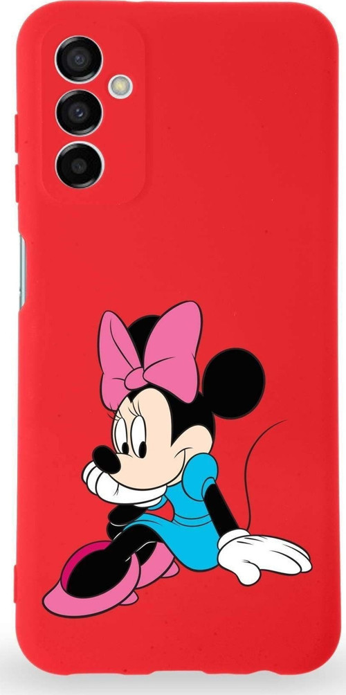 Samsung Galaxy A04S Uyumlu Lansman Kılıf Altı Kapalı Içi Kadife Minnie Mouse-E Tasarımlı Kapak