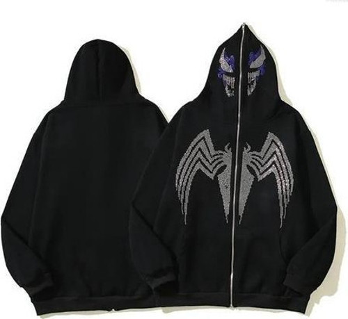 Zip Fermuarlı Taşlı Bape Siyah Hırka