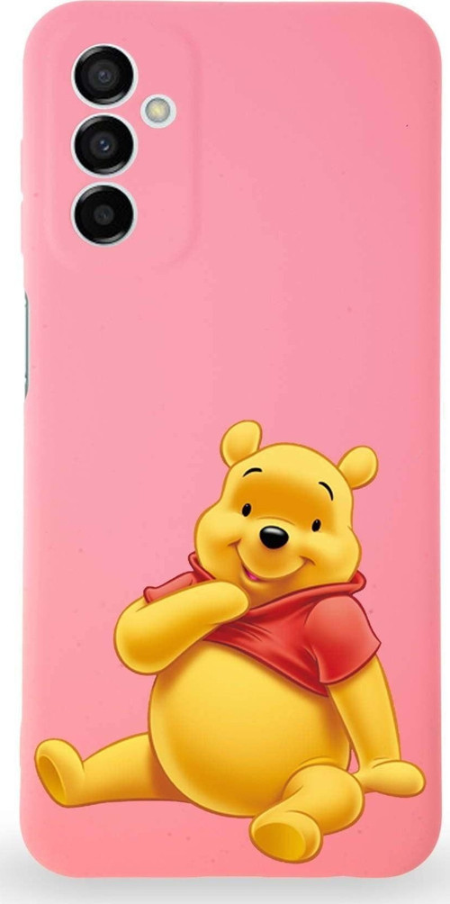 Samsung Galaxy A04S Uyumlu Lansman Kılıf Altı Kapalı Içi Kadife Winnie-C Tasarımlı Kapak