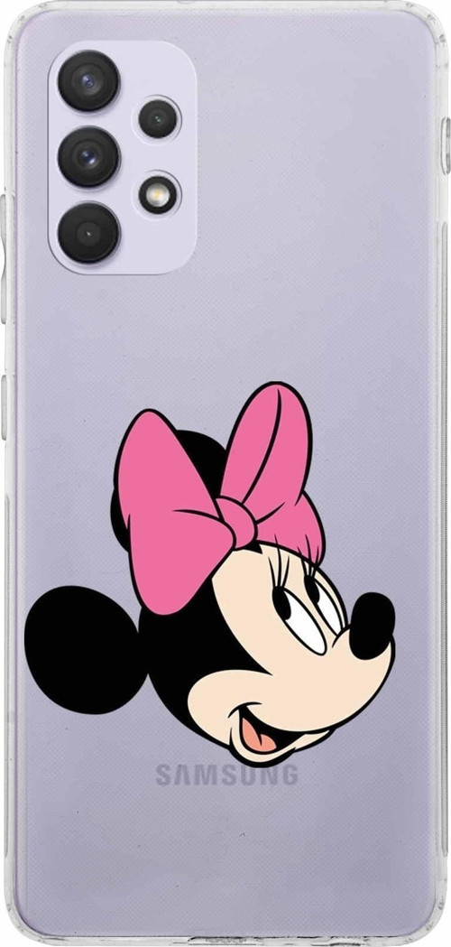 Samsung Galaxy A23 Kamera Korumalı Kapak Minnie Mouse Tasarımlı Şeffaf Kılıf