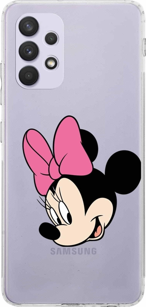 Samsung Galaxy A23 Kamera Korumalı Kapak Minnie Mouse Tasarımlı Şeffaf Kılıf