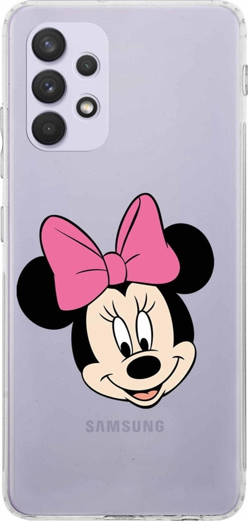 Samsung Galaxy A23 Kamera Korumalı Kapak Minnie Mouse Tasarımlı Şeffaf Kılıf