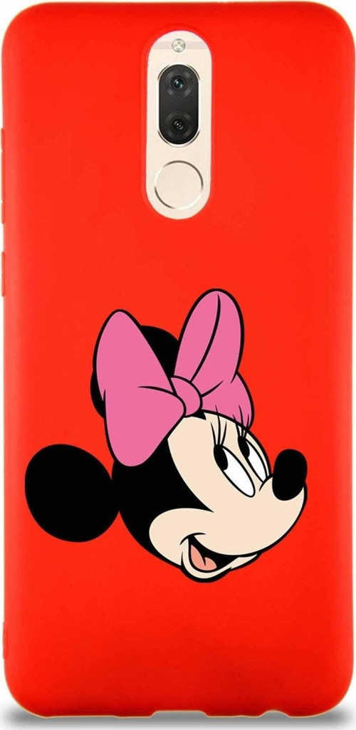 Huawei Mate 10 Lite Soft Premier Kapak Minnie Mouse-A Tasarımlı Silikon Kılıf - Kırmızı