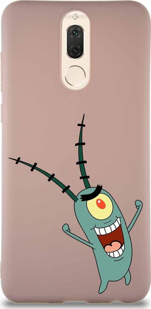 Huawei Mate 10 Lite Soft Premier Kapak Plankton Tasarımlı Silikon Kılıf - Pudra