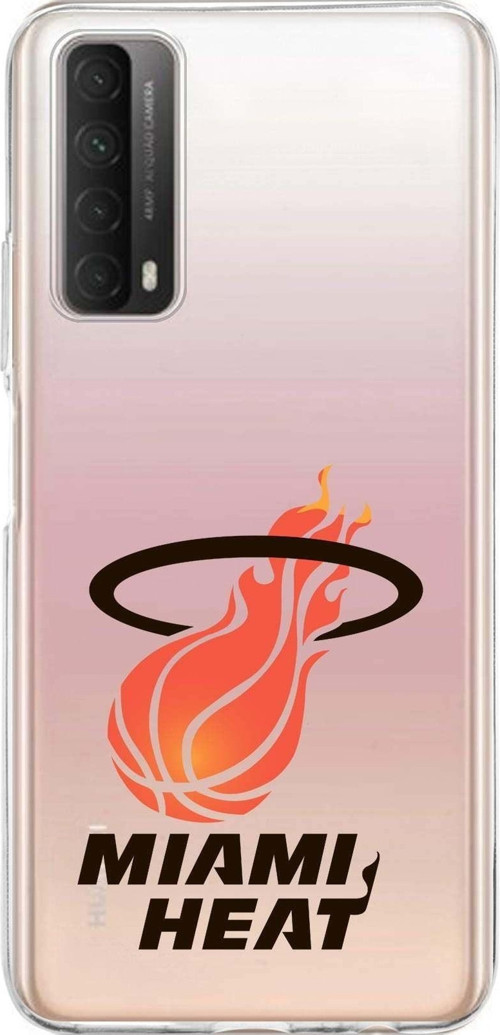 Huawei P Smart 2021 Uyumlu Kapak Miami Heat Tasarımlı Şeffaf Silikon Kılıf