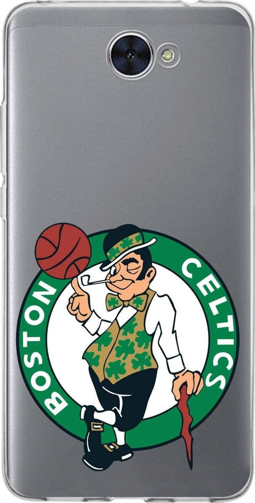 Huawei Y7 Uyumlu Kapak Boston Celtics Tasarımlı Şeffaf Silikon Kılıf