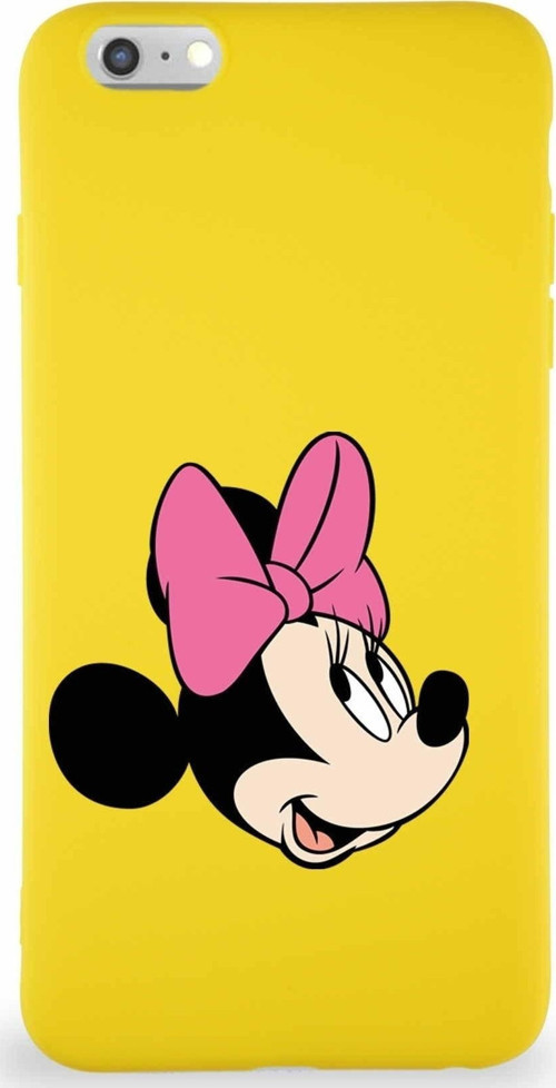 Iphone 6S Plus Uyumlu Soft Premier Kapak Minnie Mouse-A Tasarımlı Silikon Kılıf - Sarı