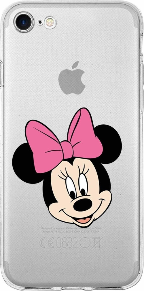 Iphone 7 Uyumlu Kapak Minnie Mouse Tasarımlı Şeffaf Silikon Kılıf