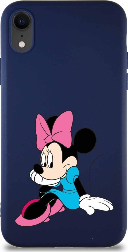 Iphone Xr Soft Premier Kapak Minnie Mouse-E Tasarımlı Silikon Uyumlu- Lacivert