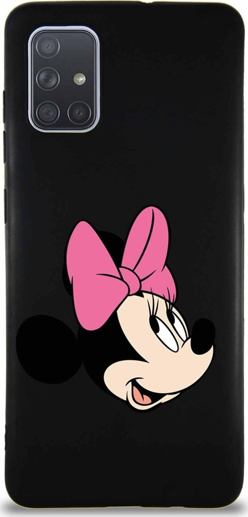 Samsung Galaxy A71 Soft Premier Kapak Minnie Mouse-A Tasarımlı Silikon Kılıf - Siyah