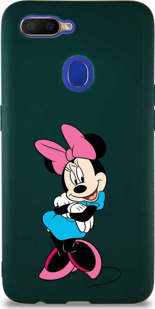 Oppo Ax7 Soft Premier Kapak Minnie Mouse-D Tasarımlı Silikon Kılıf - Yeşil
