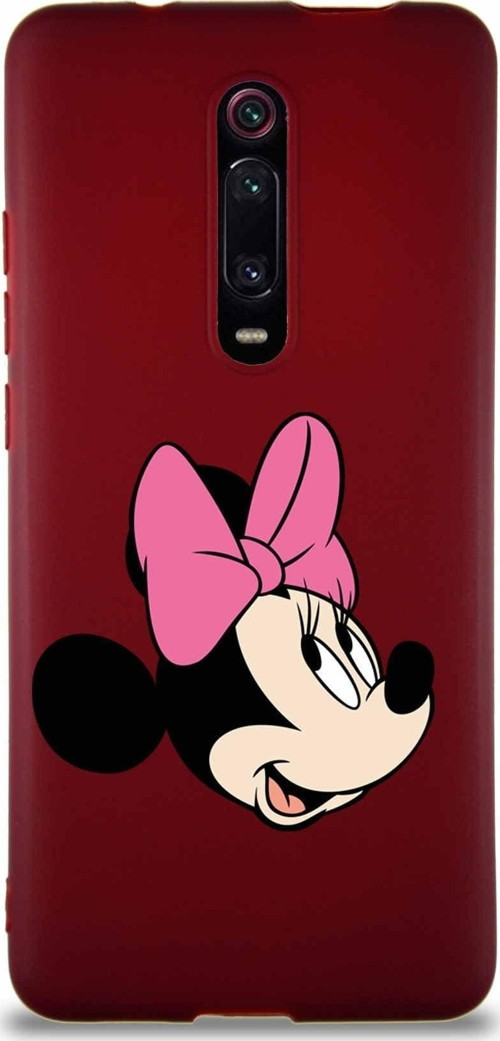 Xiaomi Mi 9T Soft Premier Kapak Minnie Mouse-A Tasarımlı Silikon Kılıf - Mürdüm