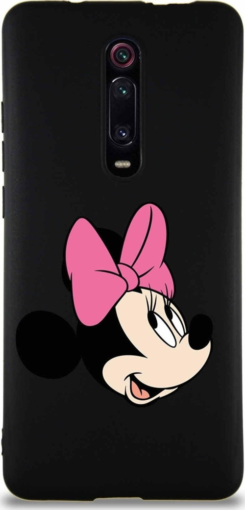 Xiaomi Mi 9T Soft Premier Kapak Minnie Mouse-A Tasarımlı Silikon Kılıf - Siyah