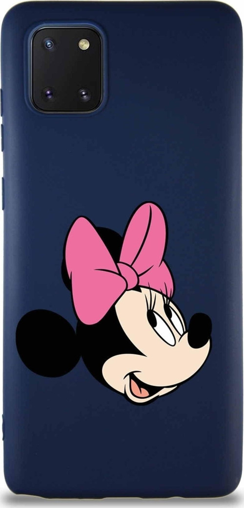 Samsung Galaxy Note 10 Lite Soft Premier Kapak Minnie Mouse-A Tasarımlı Silikon Kılıf - Lacivert