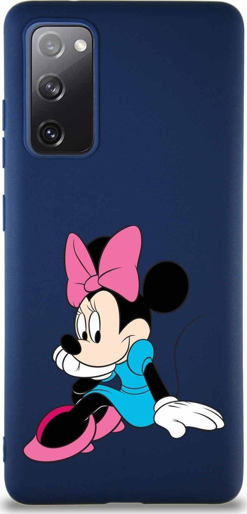 Samsung Galaxy S20 Fe Soft Premier Kapak Minnie Mouse-E Tasarımlı Silikon Kılıf - Lacivert