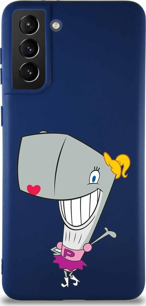 Samsung Galaxy S21 Plus Soft Premier Kapak Pearl Yengeç Tasarımlı Silikon Kılıf - Lacivert