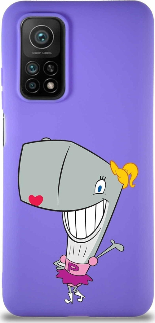 Xiaomi Mi 10T Soft Premier Kapak Pearl Yengeç Tasarımlı Silikon Kılıf - Mor