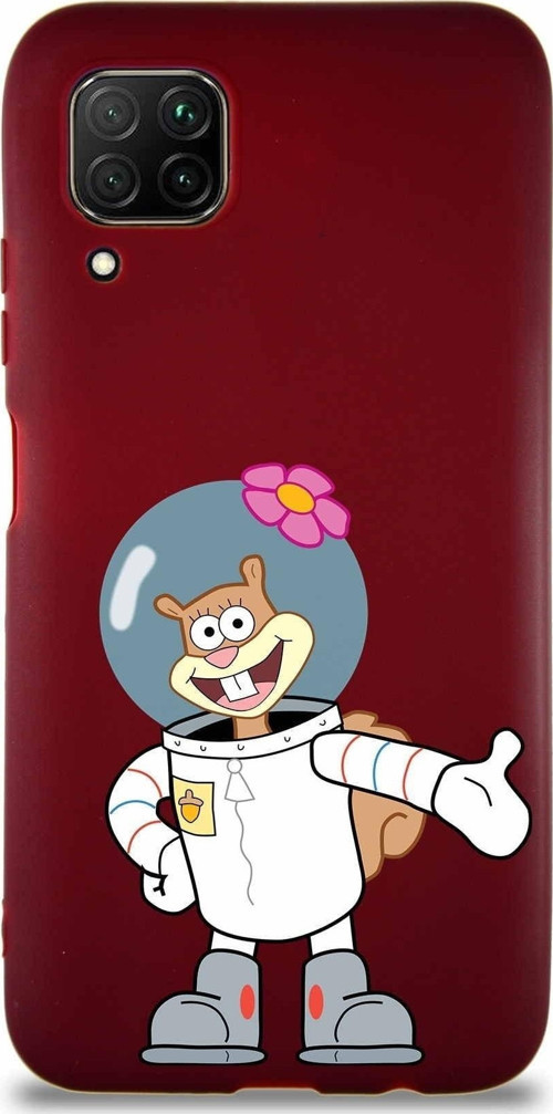 Huawei P40 Lite Soft Premier Kapak Sandy Tasarımlı Silikon Kılıf - Mürdüm