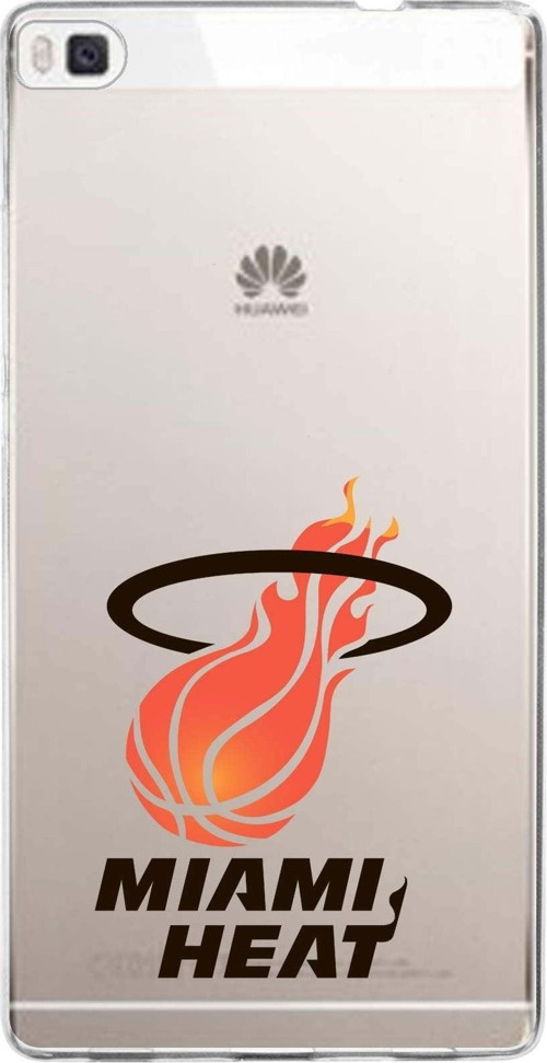 Huawei P8 Uyumlu Kapak Miami Heat Tasarımlı Şeffaf Silikon Kılıf