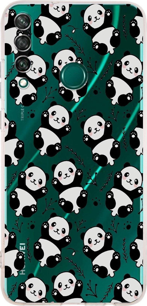 Huawei Y6 P Kamera Korumalı Kapak Panda Tasarımlı Şeffaf Kılıf