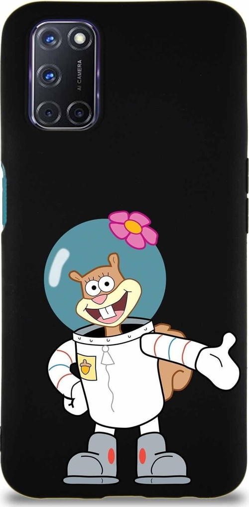 Oppo A52 Soft Premier Kapak Sandy Tasarımlı Silikon Kılıf - Siyah