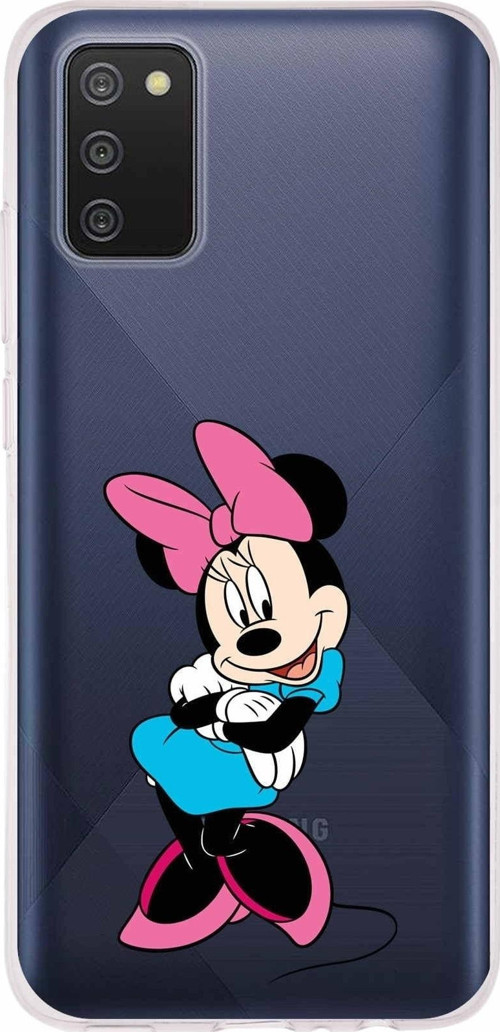 Samsung Galaxy A02S Kapak Minnie Mouse Tasarımlı Şeffaf Silikon Kılıf