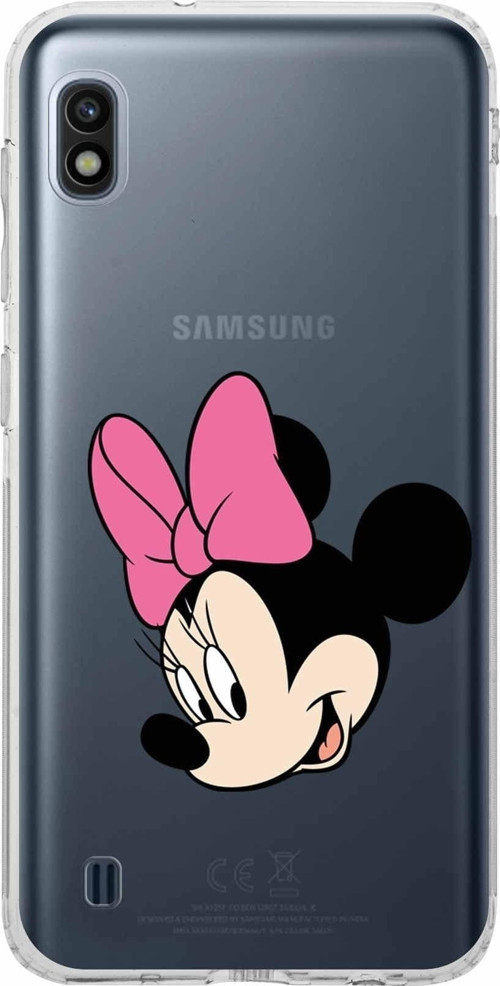 Samsung Galaxy A10 Kamera Korumalı Kapak Minnie Mouse Tasarımlı Şeffaf Kılıf