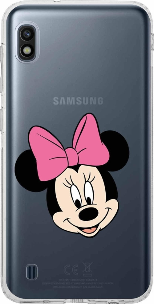 Samsung Galaxy A10 Kamera Korumalı Kapak Minnie Mouse Tasarımlı Şeffaf Kılıf