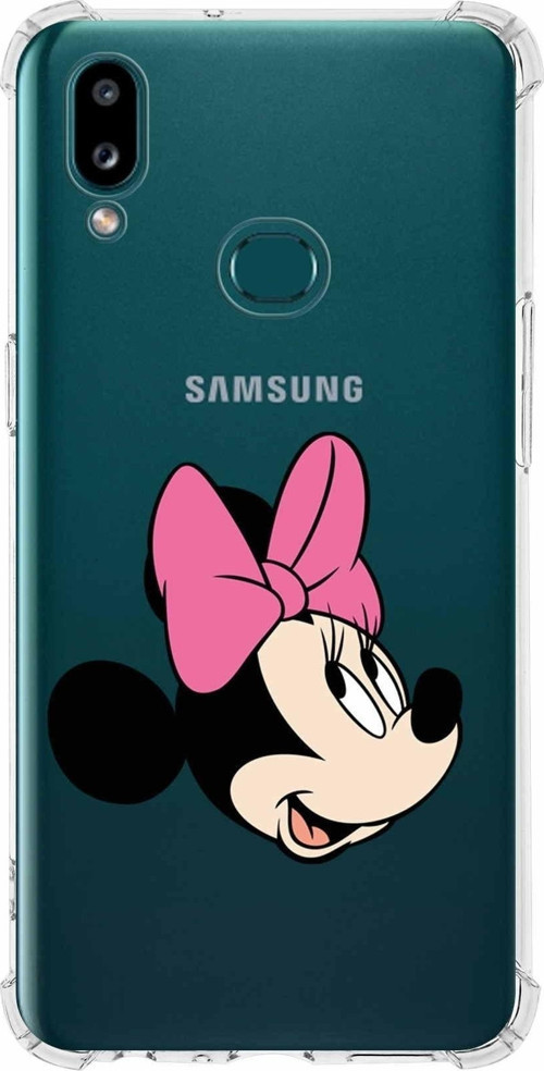 Samsung Galaxy A10S Köşe Korumalı Antişok Kapak Minnie Mouse Tasarımlı Şeffaf Kılıf