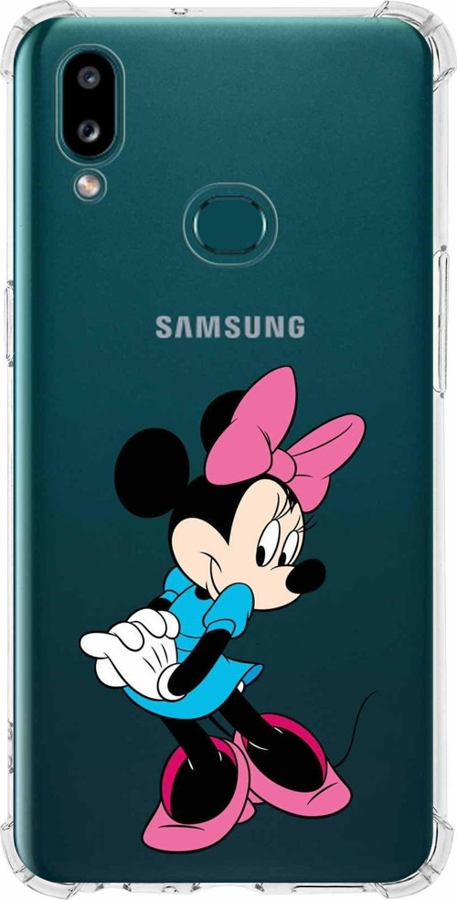 Samsung Galaxy A10S Köşe Korumalı Antişok Kapak Minnie Mouse Tasarımlı Şeffaf Kılıf