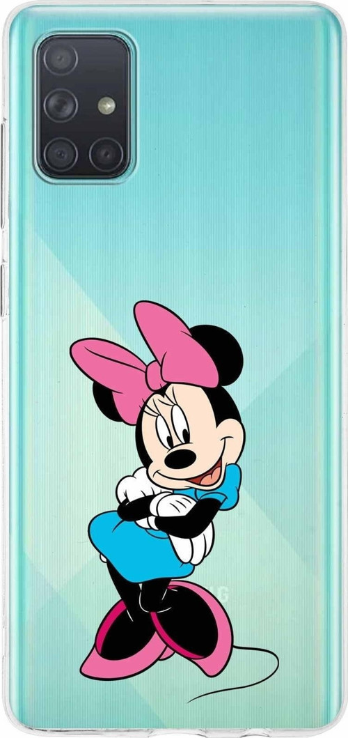 Samsung Galaxy A71 Kapak Minnie Mouse Tasarımlı Şeffaf Silikon Kılıf