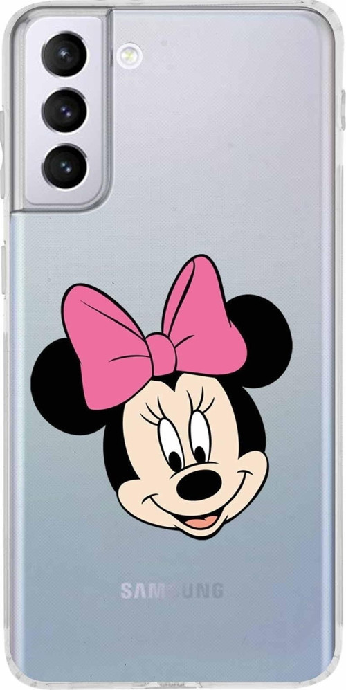 Samsung Galaxy S21 Plus Kamera Korumalı Kapak Minnie Mouse Tasarımlı Şeffaf Kılıf