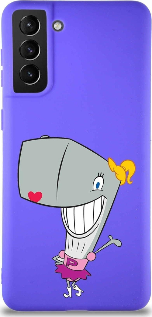 Samsung Galaxy S21 Plus Soft Premier Kapak Pearl Yengeç Tasarımlı Silikon Kılıf - Mor