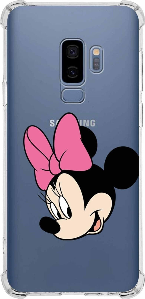 Samsung Galaxy S9 Plus Köşe Korumalı Antişok Kapak Minnie Mouse Tasarımlı Şeffaf Kılıf