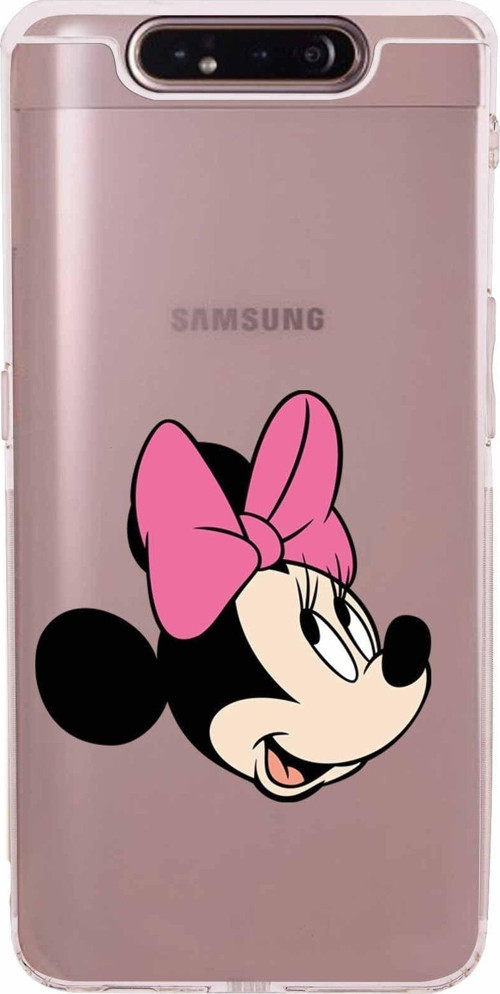 Samsung Galaxy A90 Kamera Korumalı Kapak Minnie Mouse Tasarımlı Şeffaf Kılıf