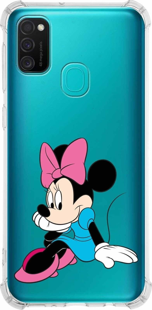 Samsung Galaxy M30S Köşe Korumalı Antişok Kapak Minnie Mouse Tasarımlı Şeffaf Kılıf