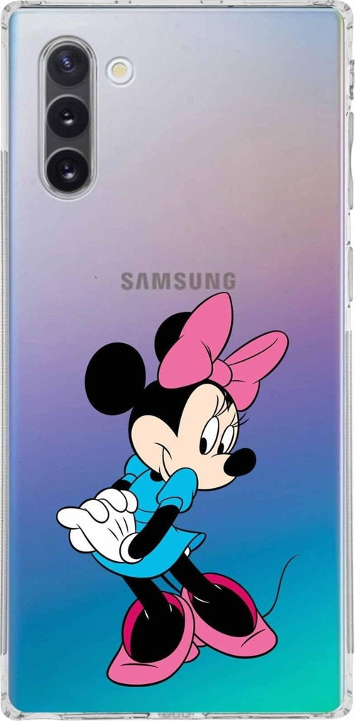 Samsung Galaxy Note 10 Kamera Korumalı Kapak Minnie Mouse Tasarımlı Şeffaf Kılıf
