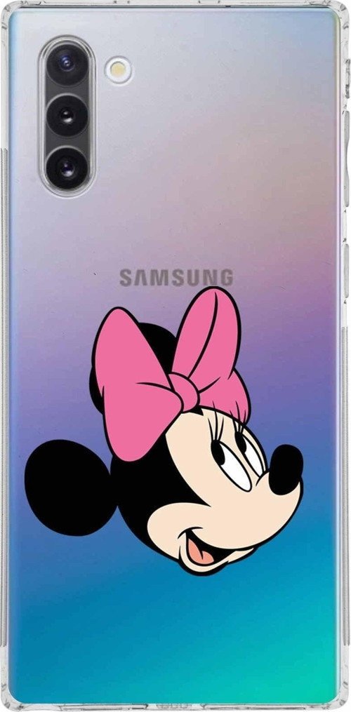 Samsung Galaxy Note 10 Kamera Korumalı Kapak Minnie Mouse Tasarımlı Şeffaf Kılıf