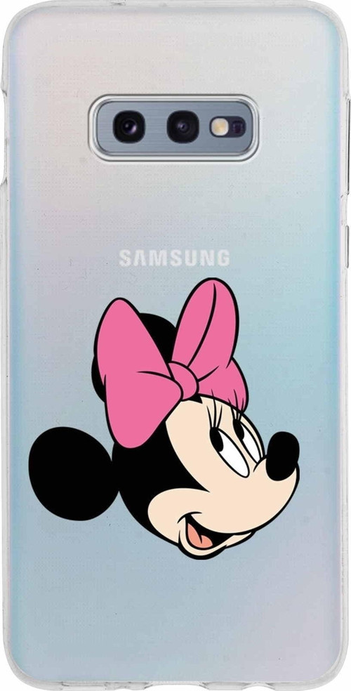 Samsung Galaxy S10E Kapak Minnie Mouse Tasarımlı Şeffaf Silikon Kılıf