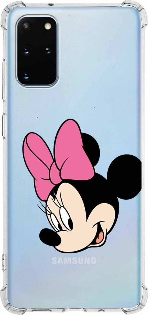 Samsung Galaxy S20 Plus Köşe Korumalı Antişok Kapak Minnie Mouse Tasarımlı Şeffaf Kılıf