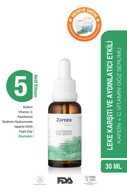 Koyu Halka Ve Göz Altı Torbalanma Karşıtı Göz Serumu(CAFFEİN-C VİTAMİN) Lightening Eye Serum 30 ml