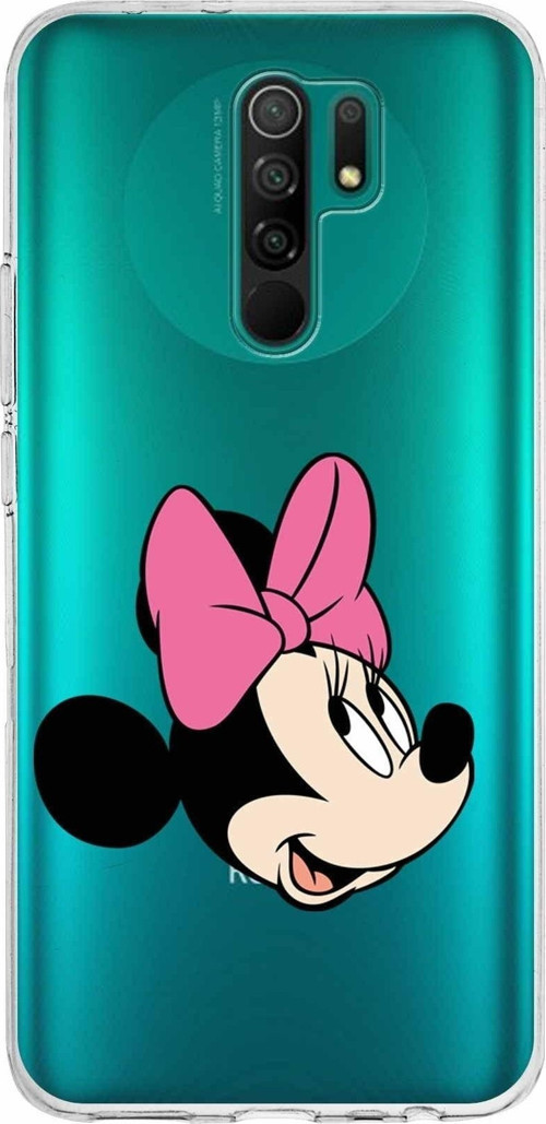 Xiaomi Redmi 9 Uyumlu Kapak Minnie Mouse Tasarımlı Şeffaf Silikon Kılıf