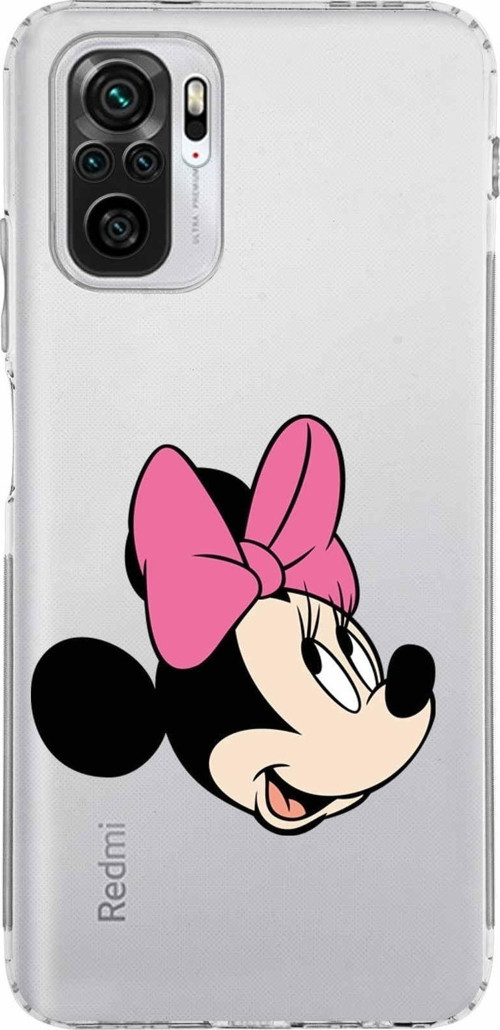 Xiaomi Redmi Note 10S Kamera Korumalı Kapak Minnie Mouse Tasarımlı Şeffaf Kılıf