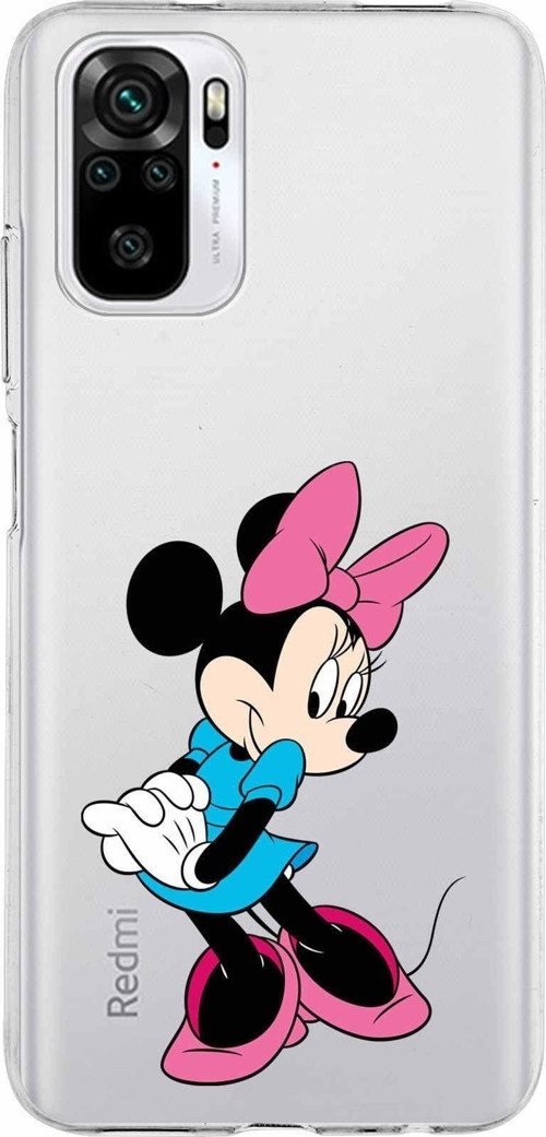 Xiaomi Redmi Note 10S Uyumlu Kapak Minnie Mouse Tasarımlı Şeffaf Silikon Kılıf