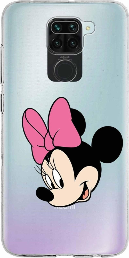 Xiaomi Redmi Note 9 Uyumlu Kapak Minnie Mouse Tasarımlı Şeffaf Silikon Kılıf