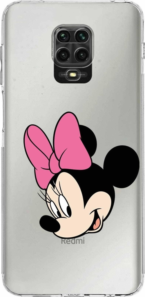 Xiaomi Redmi Note 9S Kamera Korumalı Kapak Minnie Mouse Tasarımlı Şeffaf Kılıf